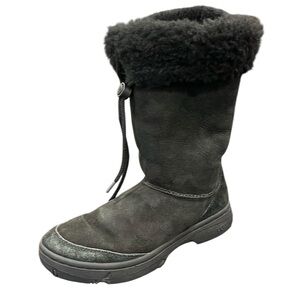 UGG Ultimate Tall 5250 Black Suede Mid Calf Boots Size 7